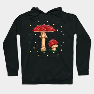 Amanita muscaria mushrooms, red fly agaric Hoodie